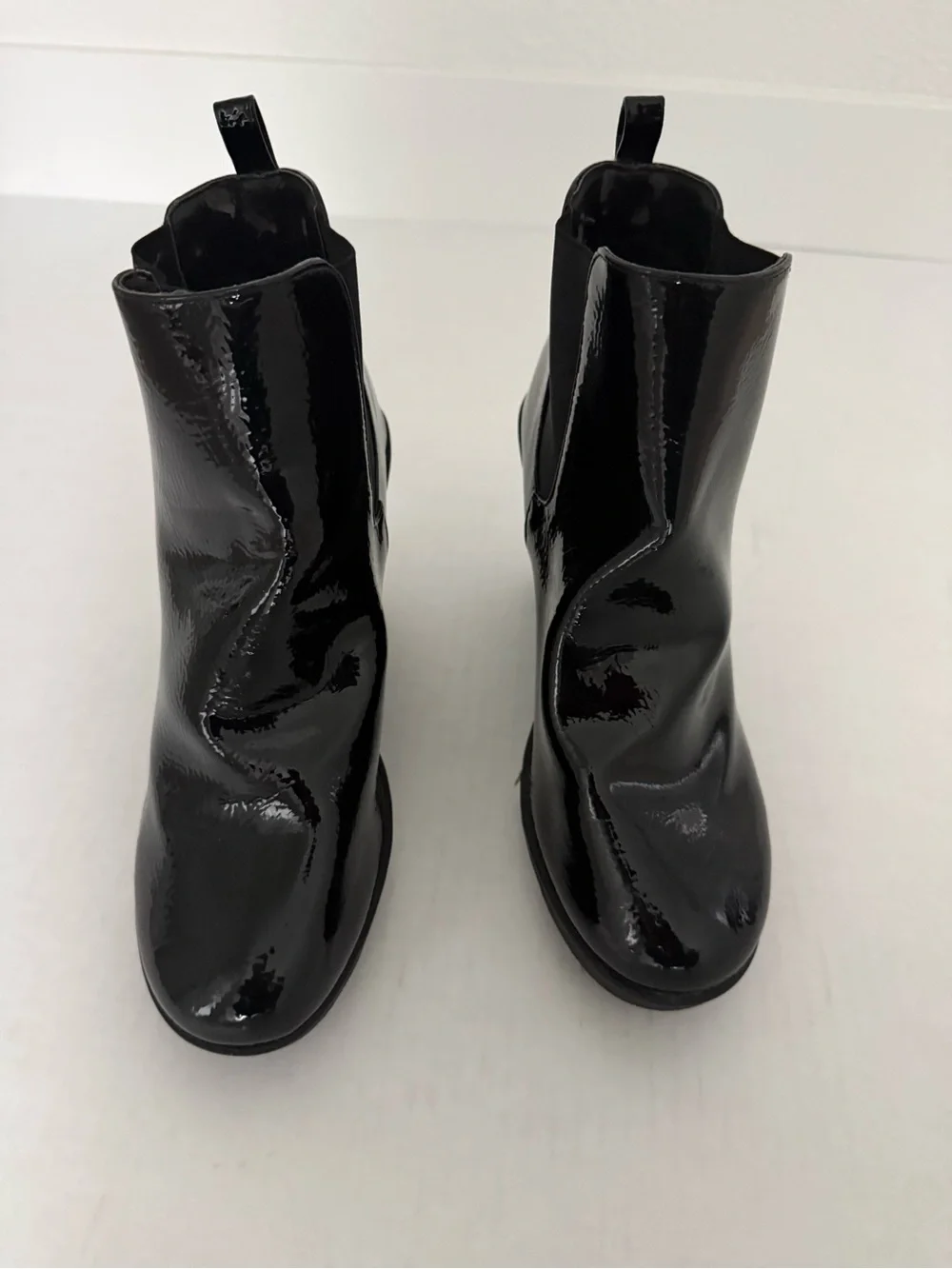 mark. Black Patent Ankle Booties Size 10
